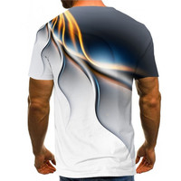 Męska koszulka z nadrukiem 3D osobowość błyskawica T koszula z krótkim rękawem Casual T Shirt 2021 nowa koszulka letnia 6
